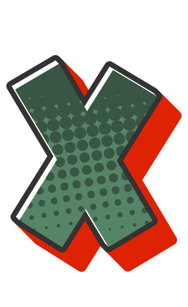 Comic Halftone Alphabet Letter and Number png