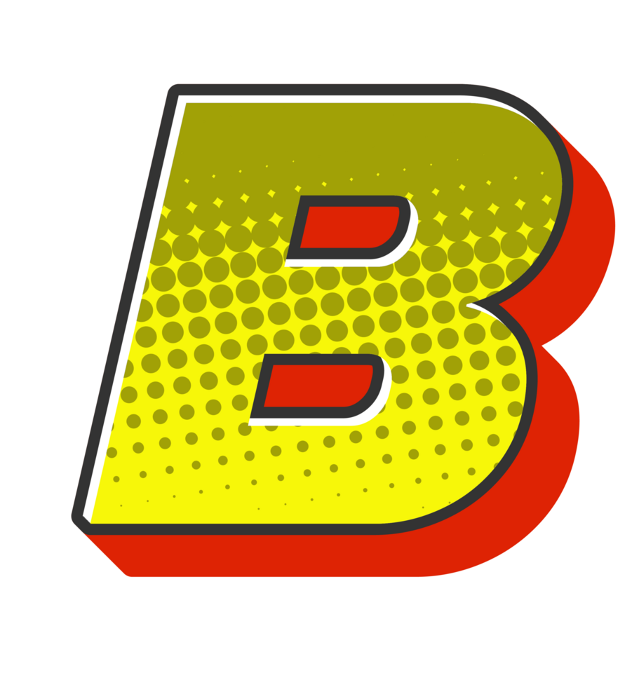 Comic Halftone Alphabet Letter and Number png