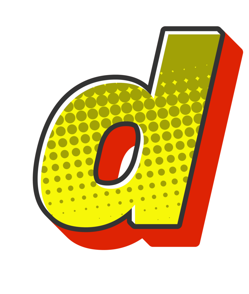 Comic Halftone Alphabet Letter and Number png