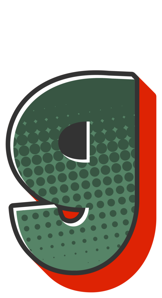 Comic Halftone Alphabet Letter and Number png