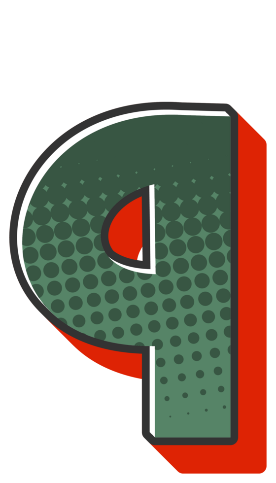 Comic Halftone Alphabet Letter and Number png