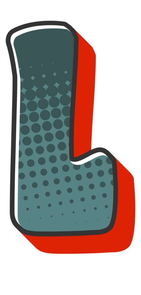 Comic Halftone Alphabet Letter and Number png