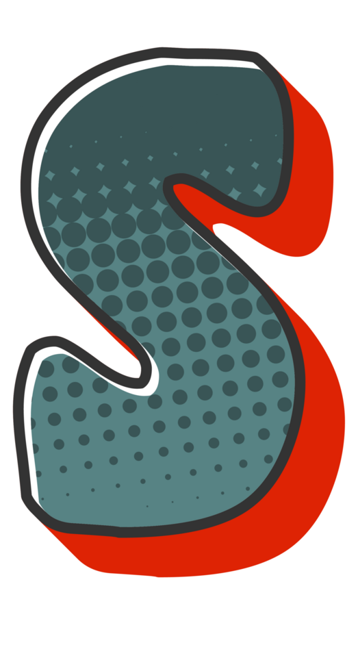 Comic Halftone Alphabet Letter and Number png