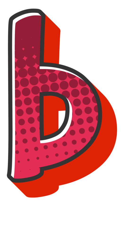 Comic Halftone Alphabet Letter and Number png