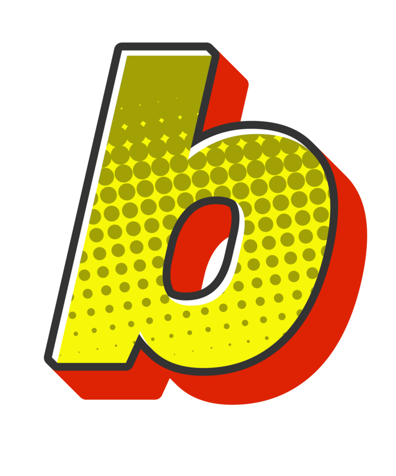 Comic Halftone Alphabet Letter and Number png