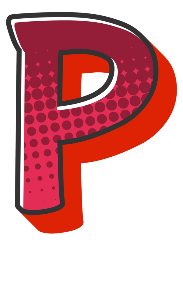 Comic Halftone Alphabet Letter and Number png