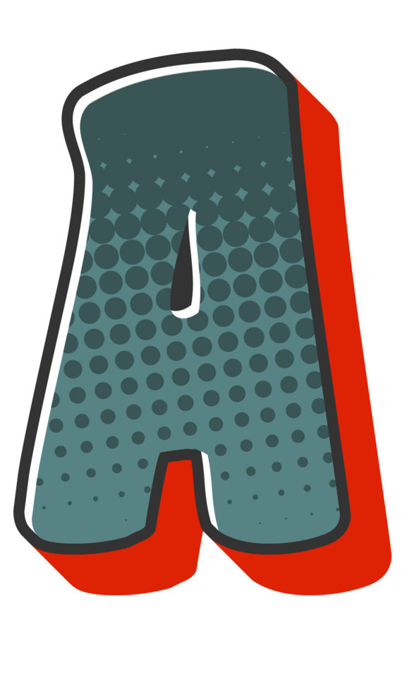 Comic Halftone Alphabet Letter and Number png
