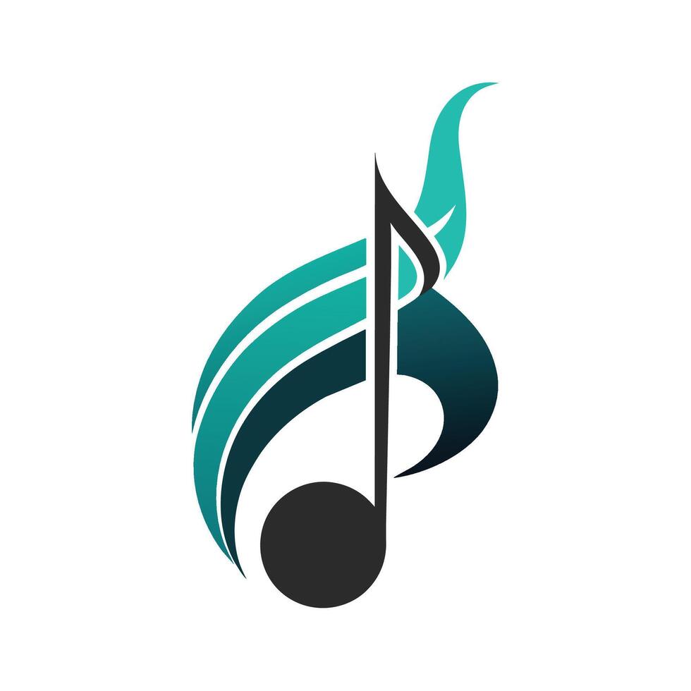 un minimalista logo de un música Nota en verde y azul colores, diseño un minimalista logo inspirado por musical notas, minimalista sencillo moderno logo diseño vector