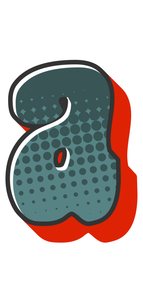 Comic Halftone Alphabet Letter and Number png