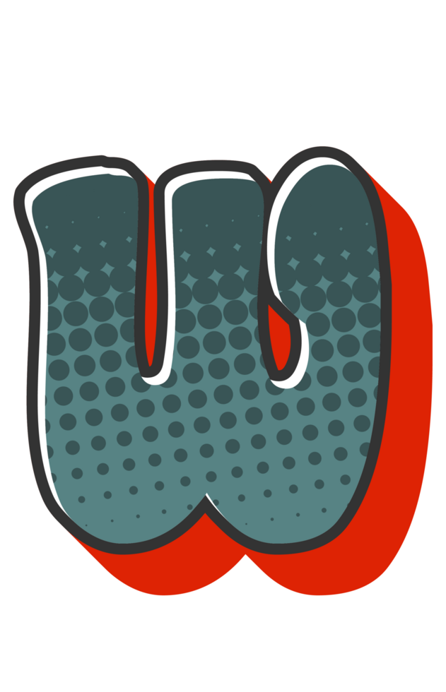 Comic Halftone Alphabet Letter and Number png