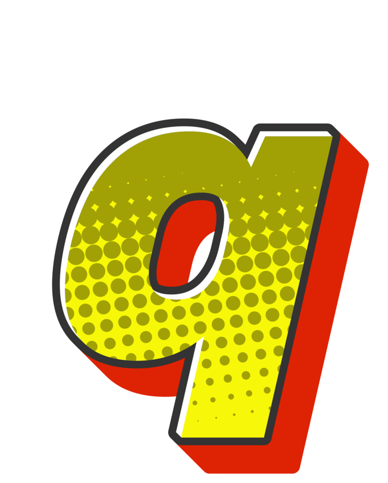Comic Halftone Alphabet Letter and Number png