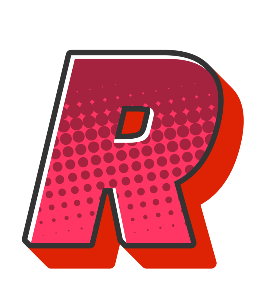 Comic Halftone Alphabet Letter and Number png