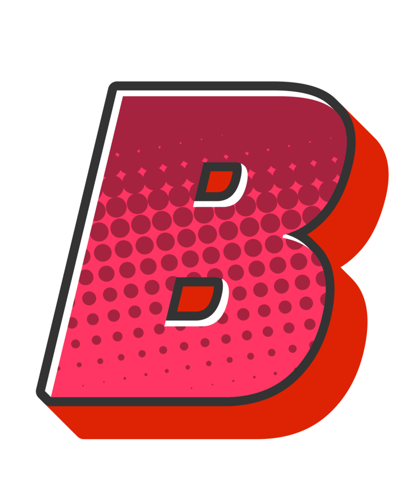 Comic Halftone Alphabet Letter and Number png