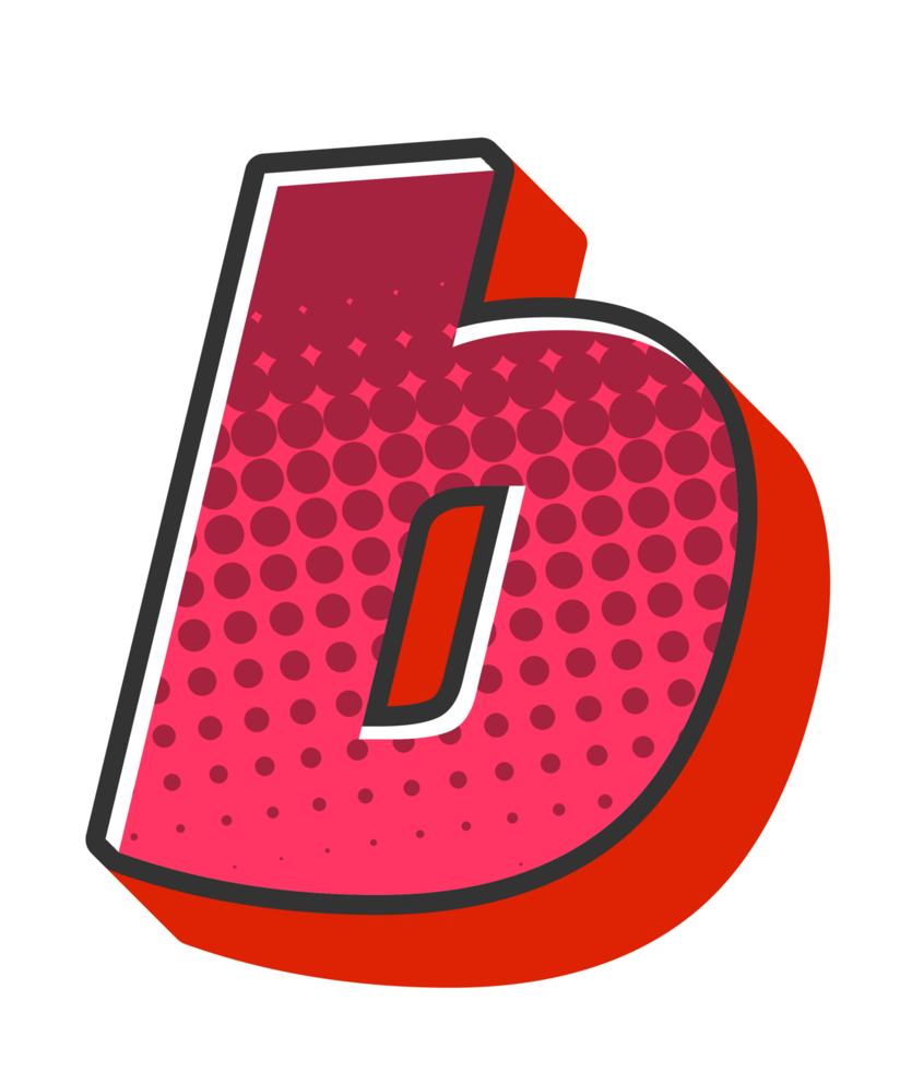 Comic Halftone Alphabet Letter and Number png