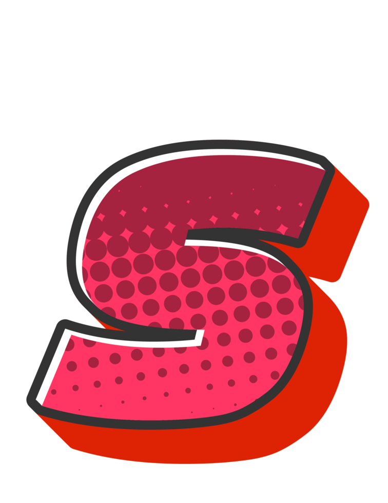 Comic Halftone Alphabet Letter and Number png