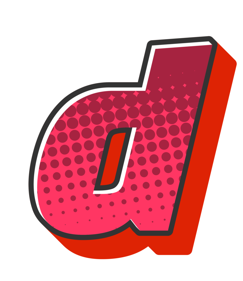 Comic Halftone Alphabet Letter and Number png