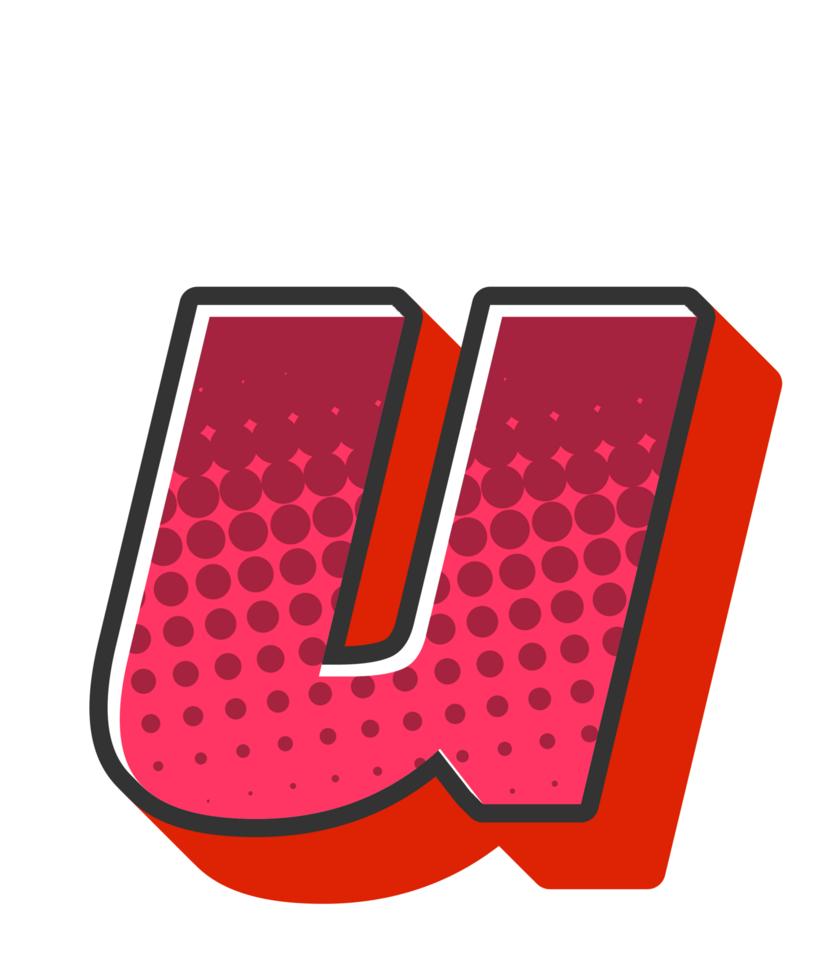 Comic Halftone Alphabet Letter and Number png