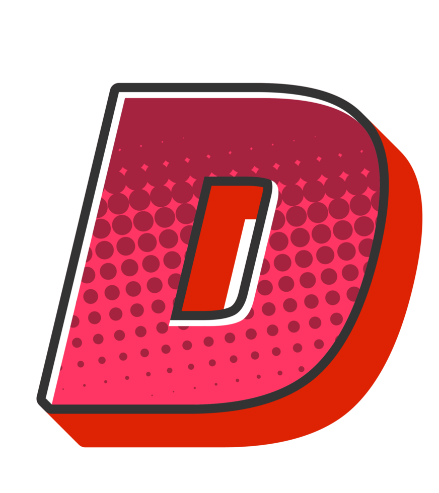 Comic Halftone Alphabet Letter and Number png