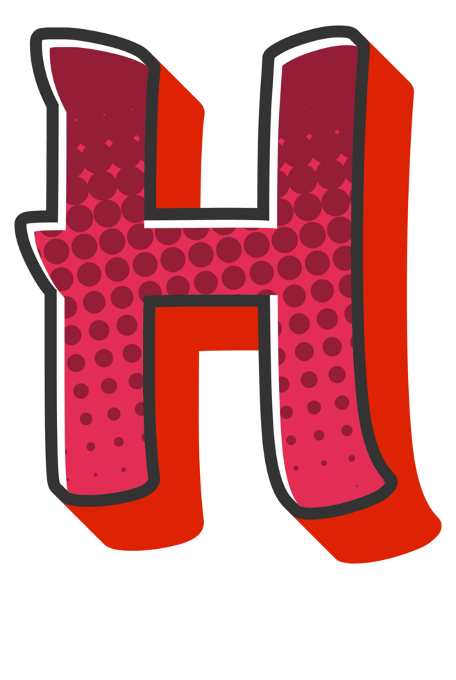 Comic Halftone Alphabet Letter and Number png