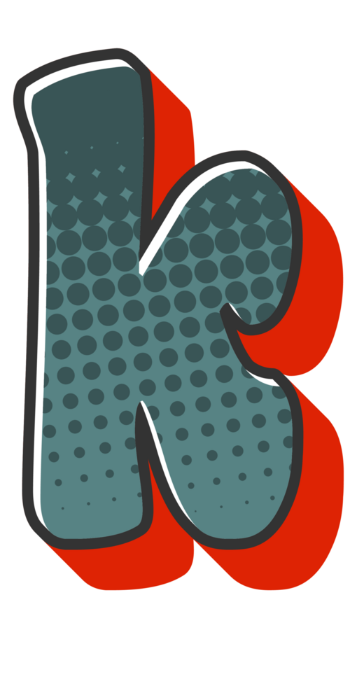 Comic Halftone Alphabet Letter and Number png