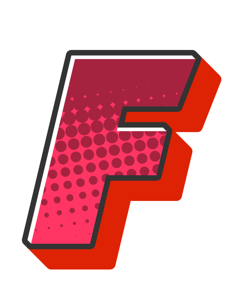 Comic Halftone Alphabet Letter and Number png