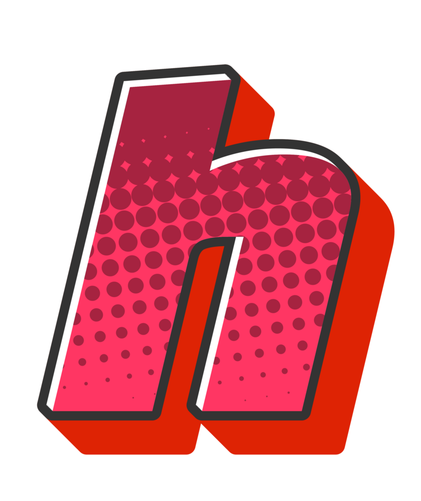 Comic Halftone Alphabet Letter and Number png