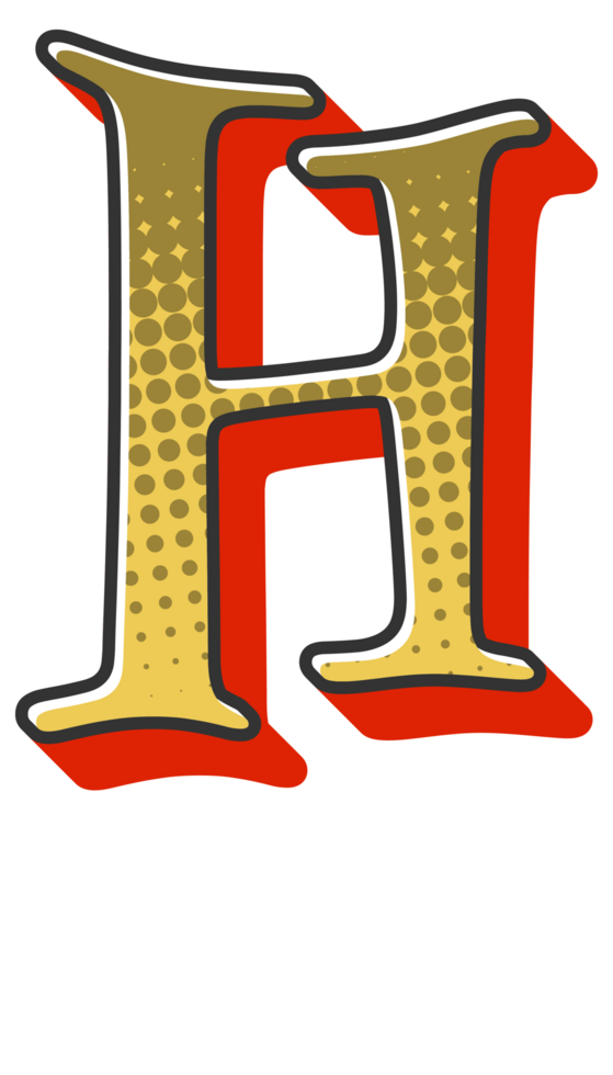 Comic Halftone Alphabet Letter and Number png