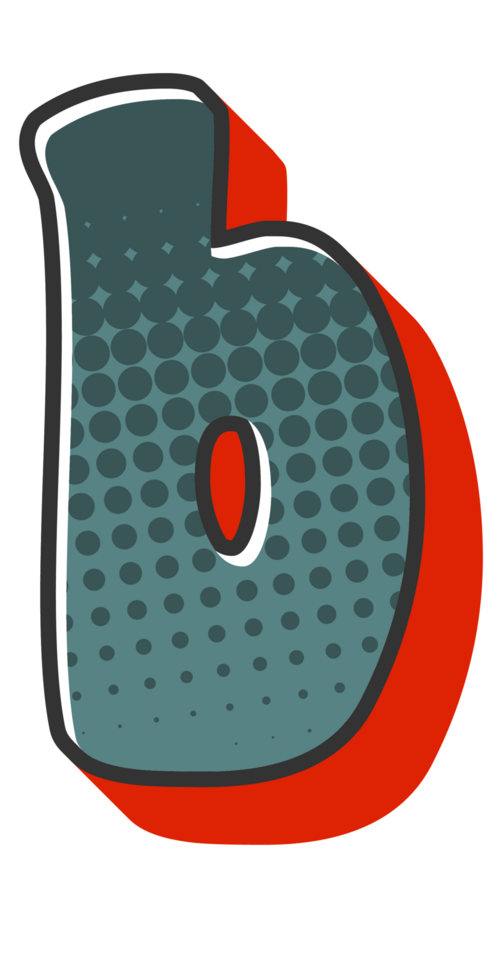 Comic Halftone Alphabet Letter and Number png
