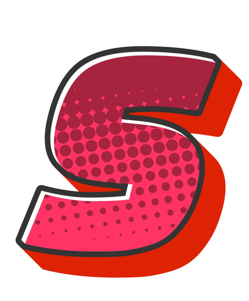 Comic Halftone Alphabet Letter and Number png