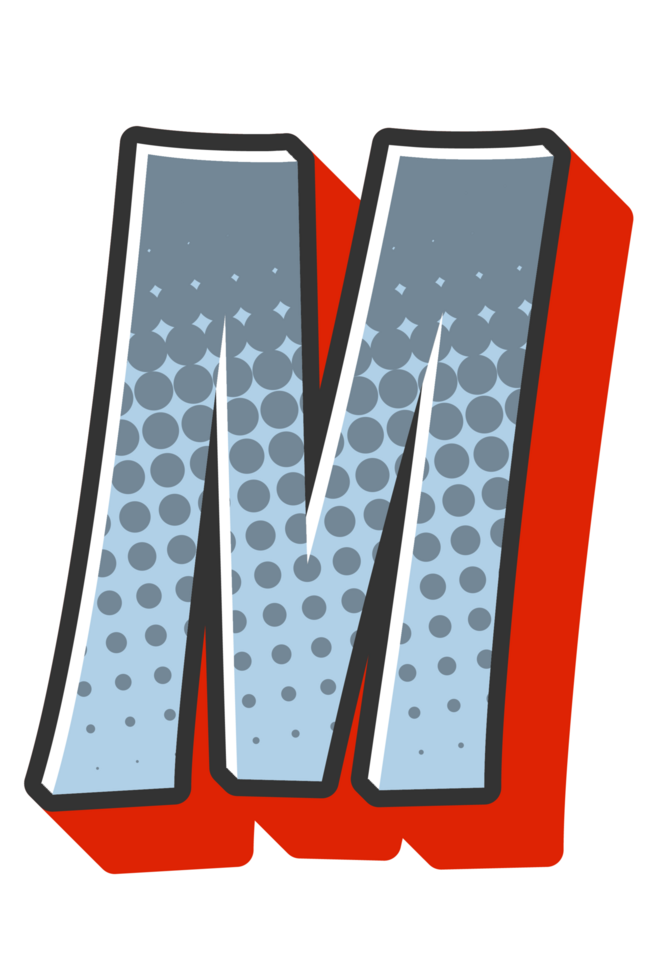 Comic Halftone Alphabet Letter and Number png