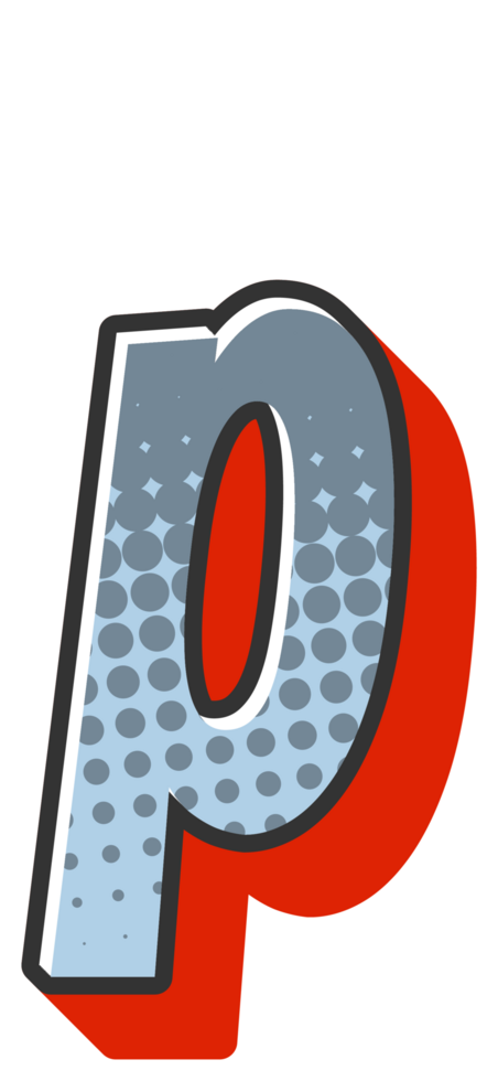 Comic Halftone Alphabet Letter and Number png