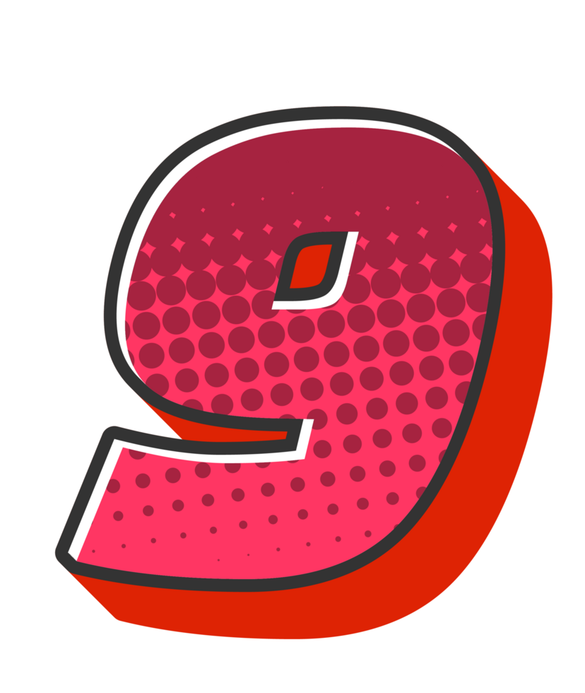 Comic Halftone Alphabet Letter and Number png