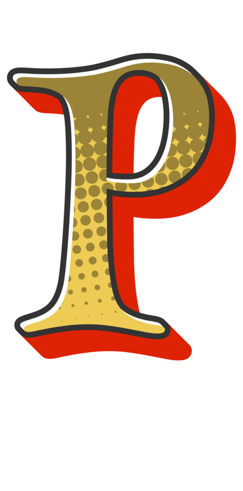 Comic Halftone Alphabet Letter and Number png