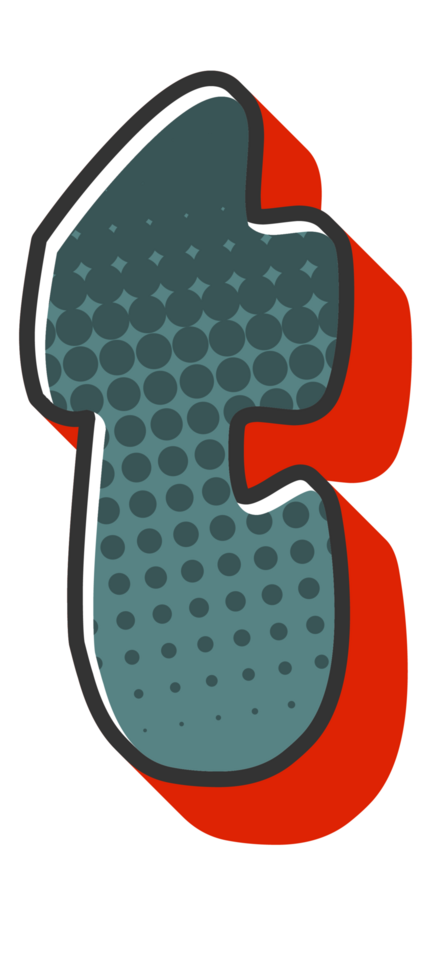 Comic Halftone Alphabet Letter and Number png