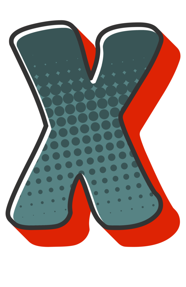 Comic Halftone Alphabet Letter and Number png