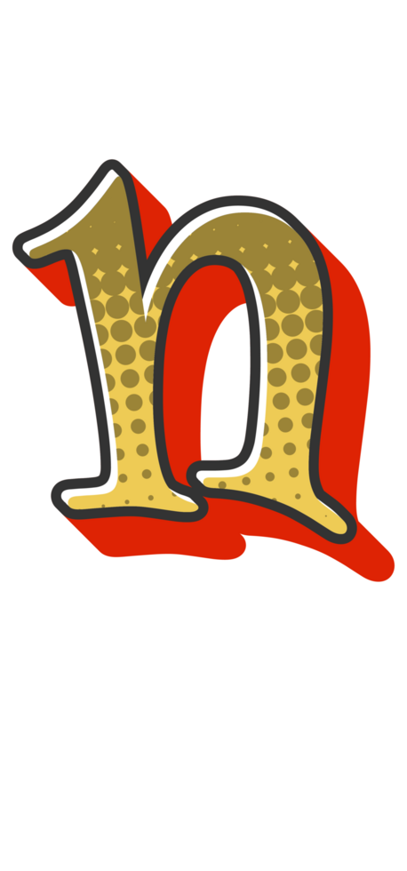 Comic Halftone Alphabet Letter and Number png