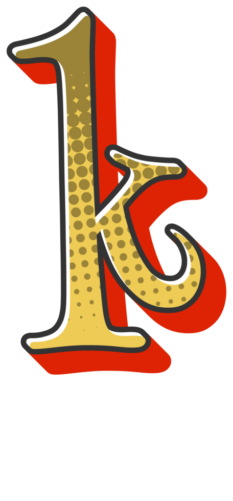Comic Halftone Alphabet Letter and Number png