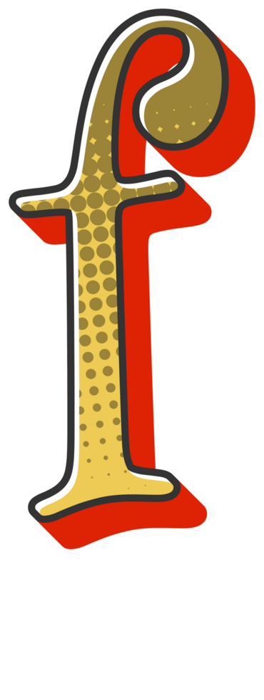 Comic Halftone Alphabet Letter and Number png