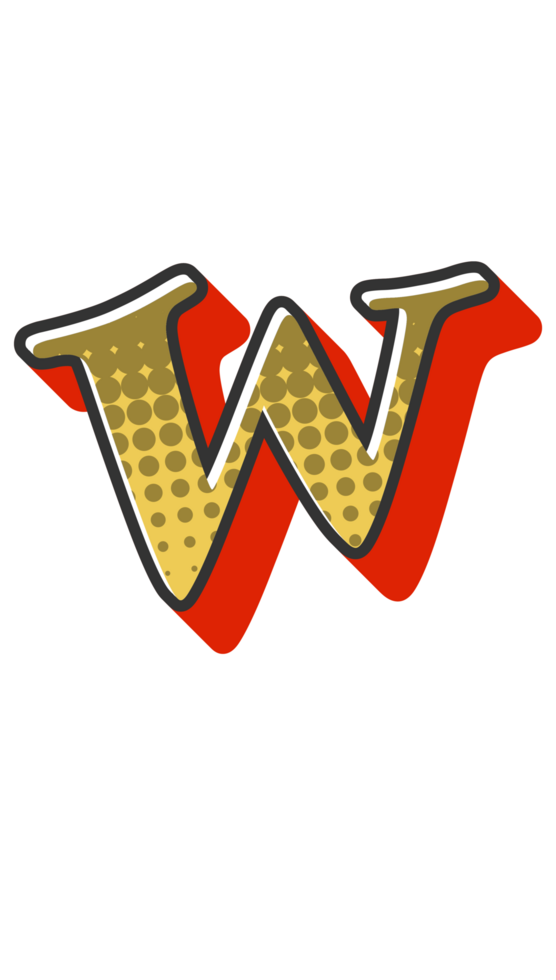 Comic Halftone Alphabet Letter and Number png