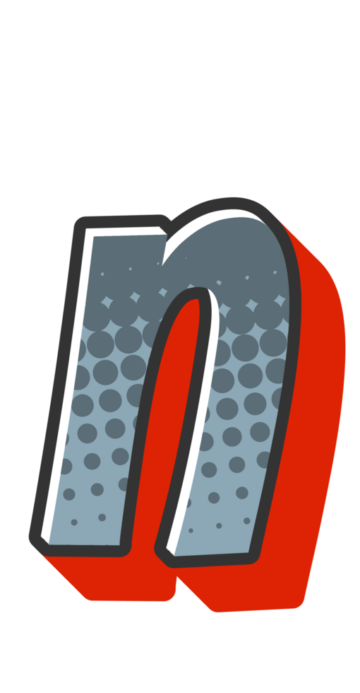 Comic Halftone Alphabet Letter and Number png