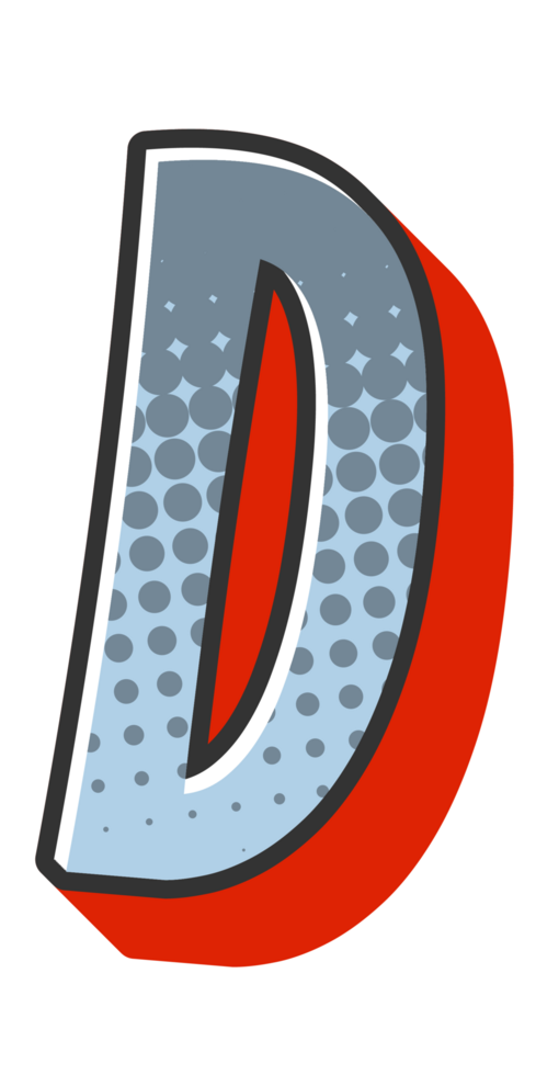 Comic Halftone Alphabet Letter and Number png
