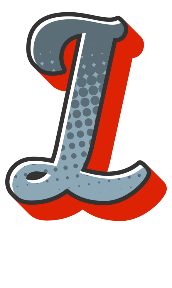 Comic Halftone Alphabet Letter and Number png