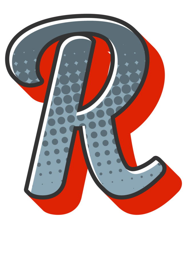 Comic Halftone Alphabet Letter and Number png