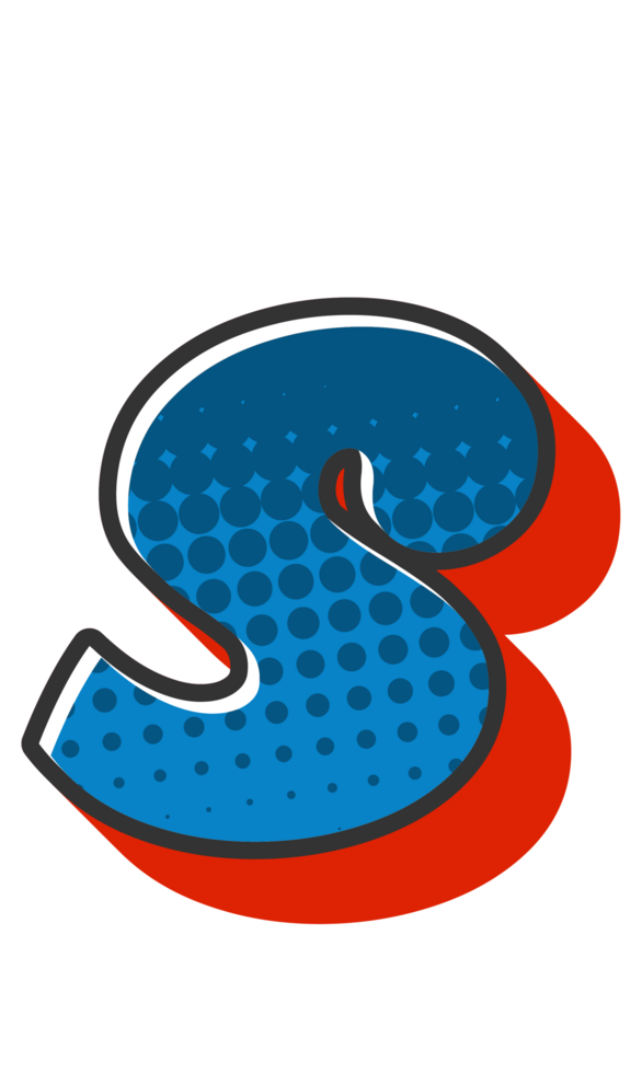 Comic Halftone Alphabet Letter and Number png