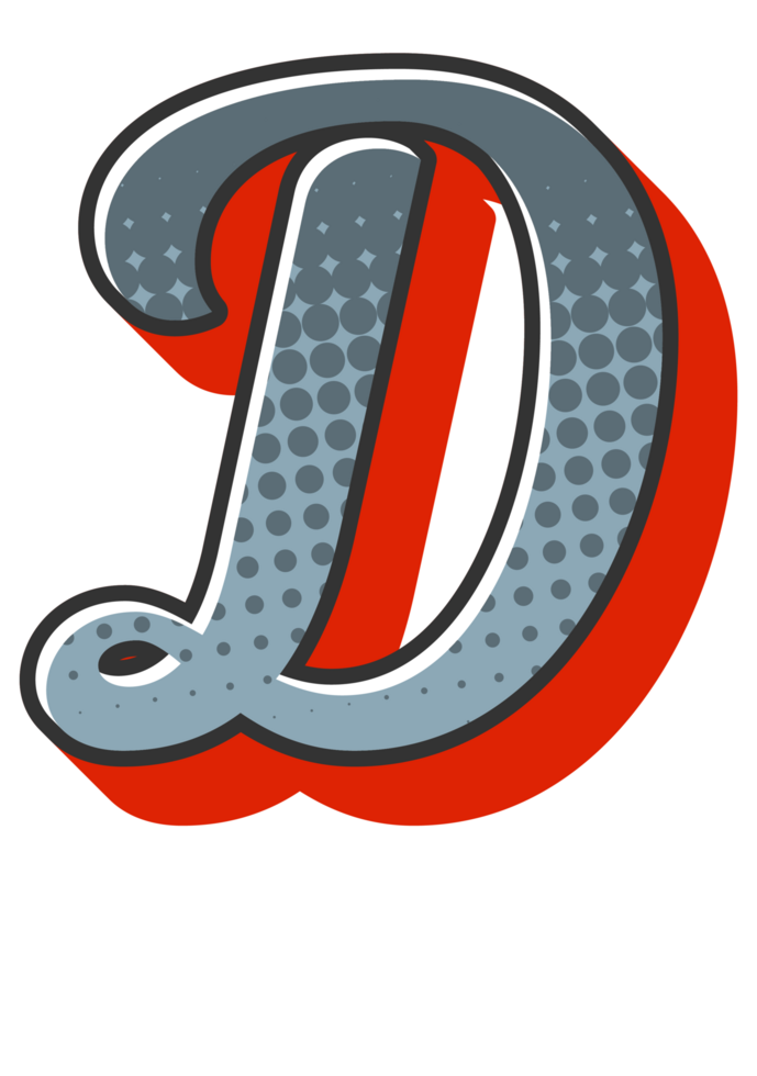 Comic Halftone Alphabet Letter and Number png