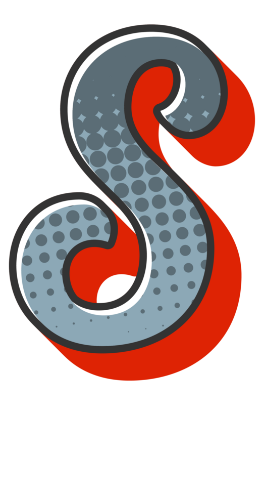 Comic Halftone Alphabet Letter and Number png