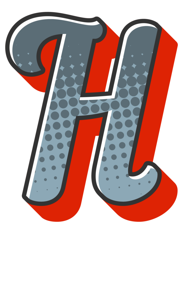 Comic Halftone Alphabet Letter and Number png