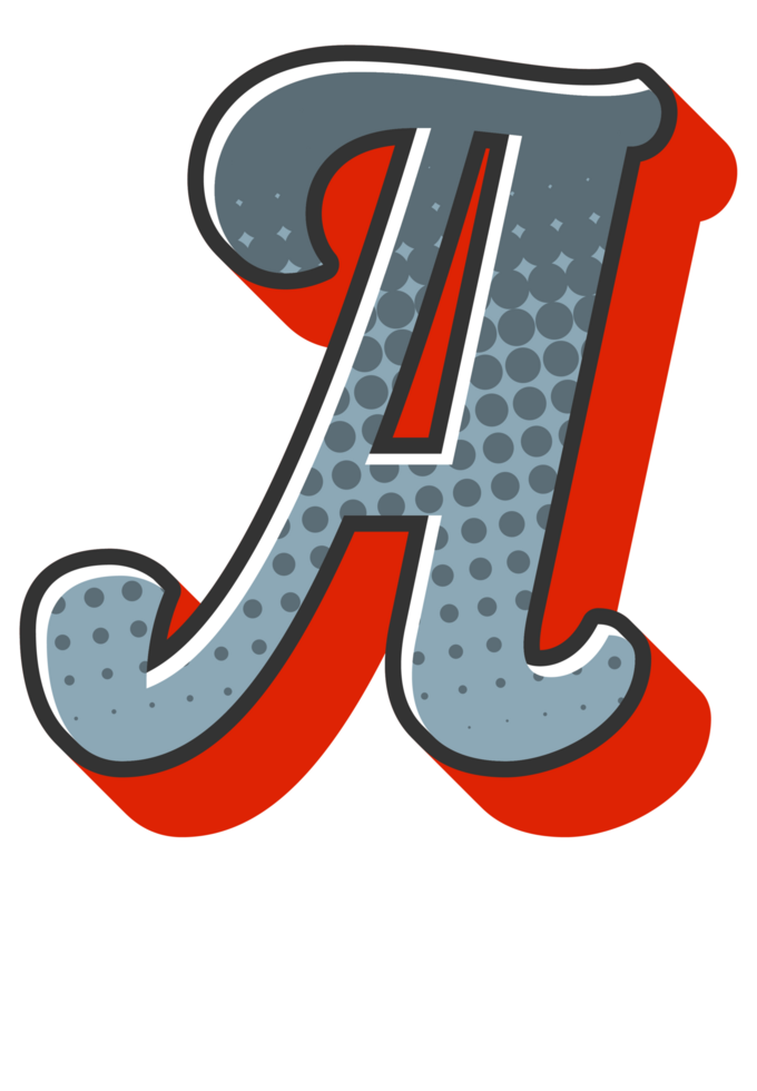 Comic Halftone Alphabet Letter and Number png
