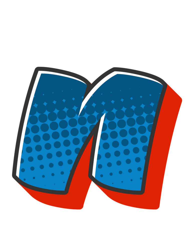 Comic Halftone Alphabet Letter and Number png