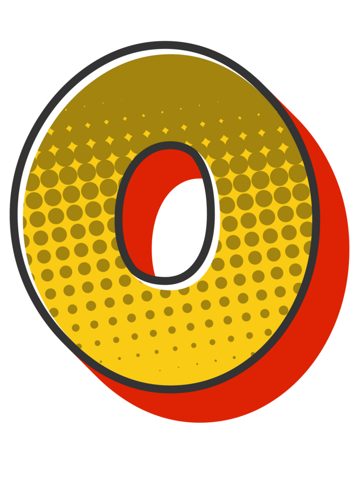 Comic Halftone Alphabet Letter and Number png